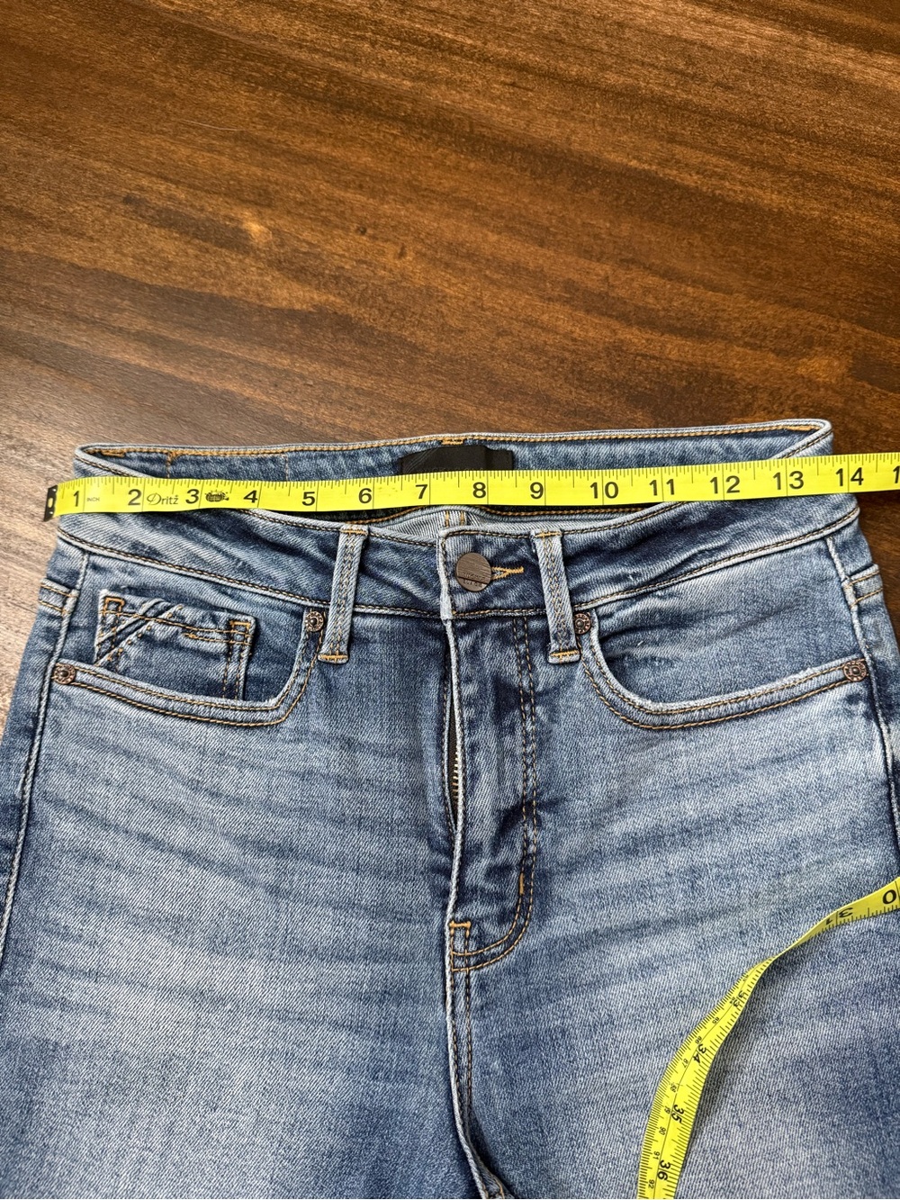 Buckle Faded Blue Skinny Jeans with Raw Hem - Picture 8 of 9